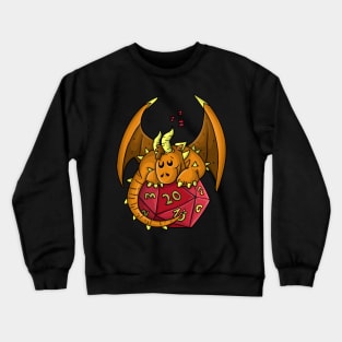 Cute Sleeping Dragon Funny Dungeons And Dragons DND D20 Lover Crewneck Sweatshirt